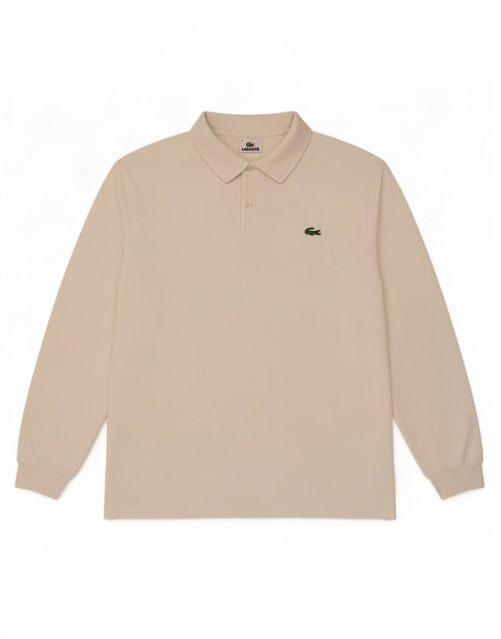 Polo da uomo a maniche lunghe Lacoste taglia 4 media bianca