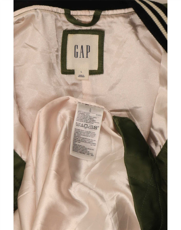 Gap Cappotto trapuntato oversize da donna UK 16 Large Verde Poliestere