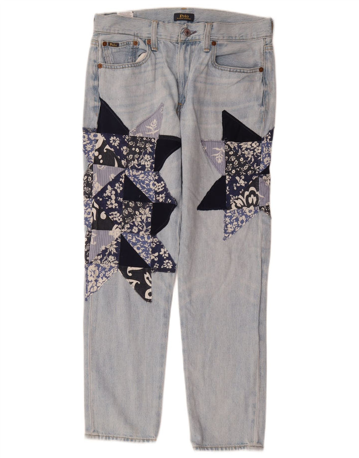 POLO RALPH LAUREN Jeans dritti da donna W26 L26 Cotone patchwork blu