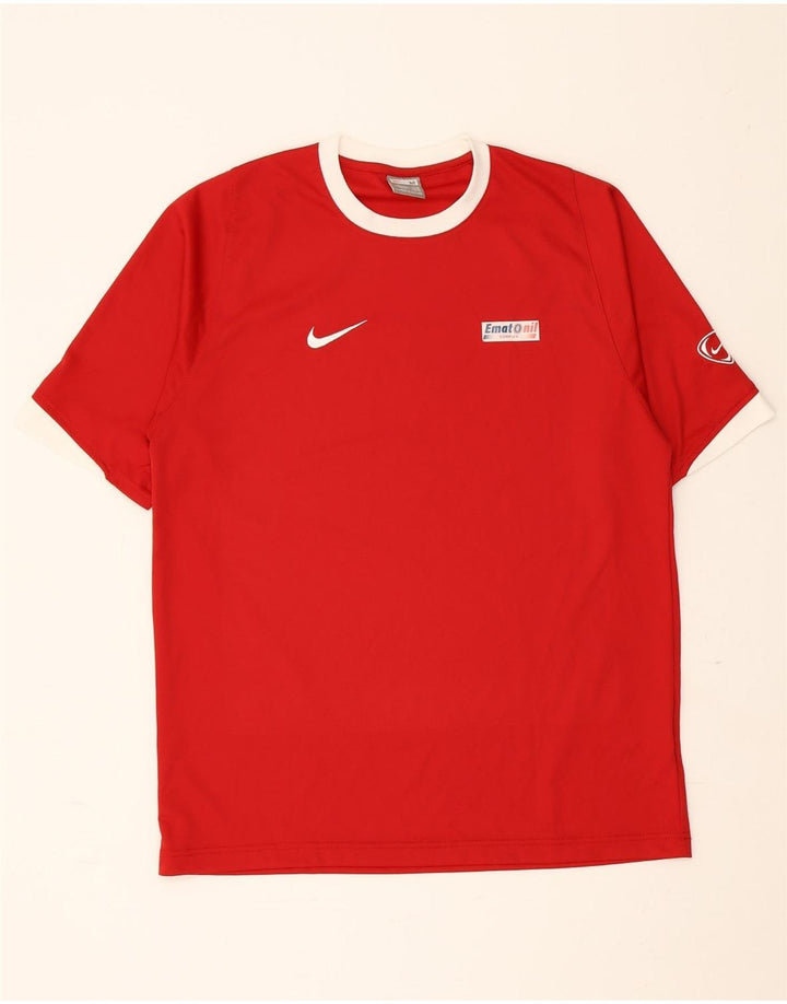 T-shirt da uomo NIKE Top UK 39/41 poliestere color block rosso medio
