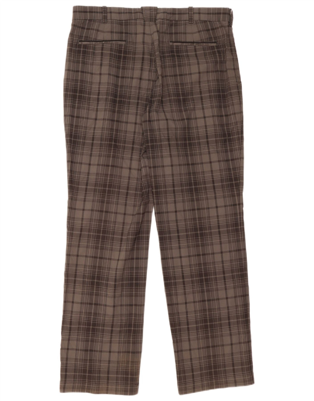 Pantaloni chino dritti NIKE Dri Fit da uomo W36 L32 poliestere a quadri grigi