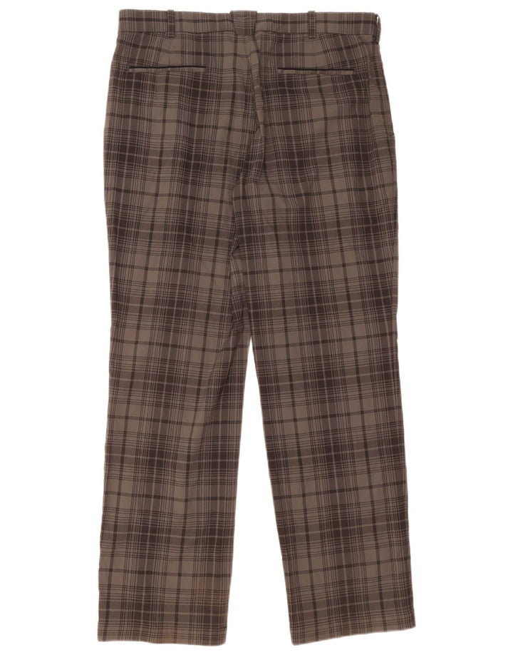 Pantaloni chino dritti NIKE Dri Fit da uomo W36 L32 poliestere a quadri grigi