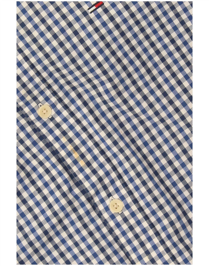 Camicia da uomo Regular Fit Tommy Hilfiger XL blu in cotone a quadretti