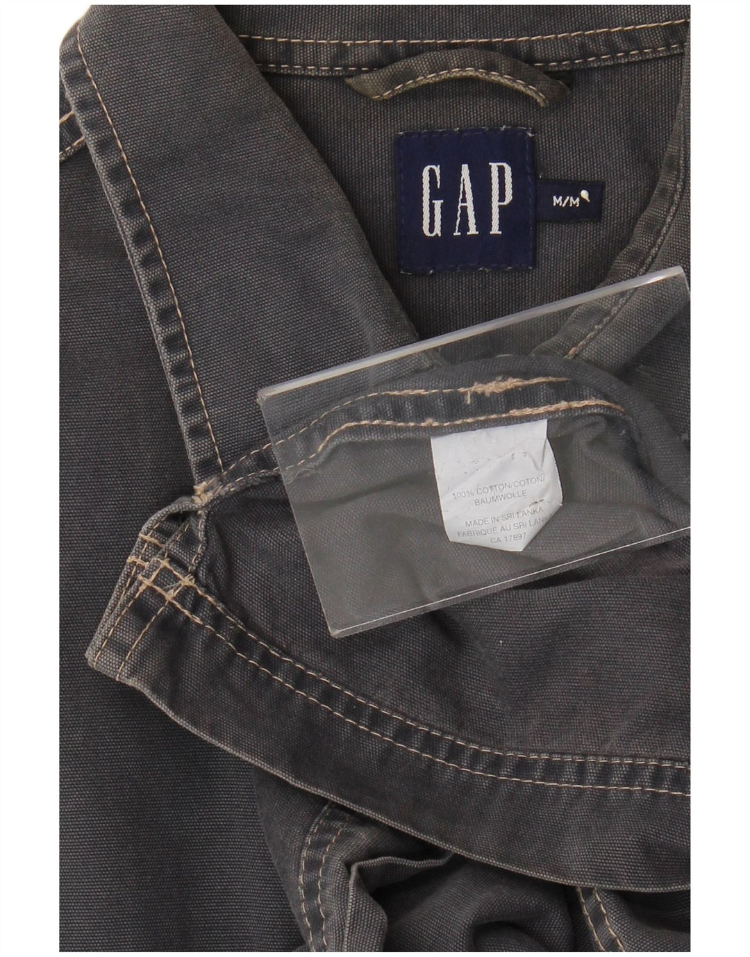 Camicia a maniche corte da uomo Gap in cotone grigio medio