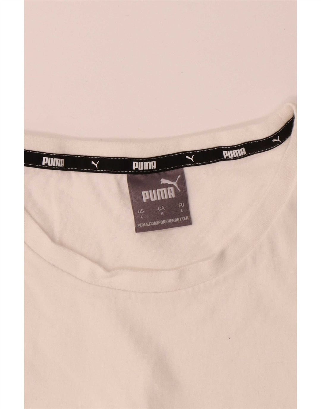 T-shirt da uomo Puma Top Large in cotone bianco