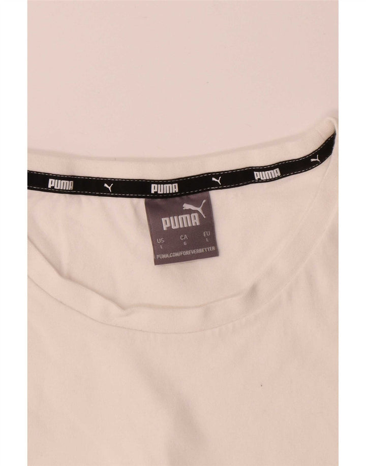 T-shirt da uomo Puma Top Large in cotone bianco