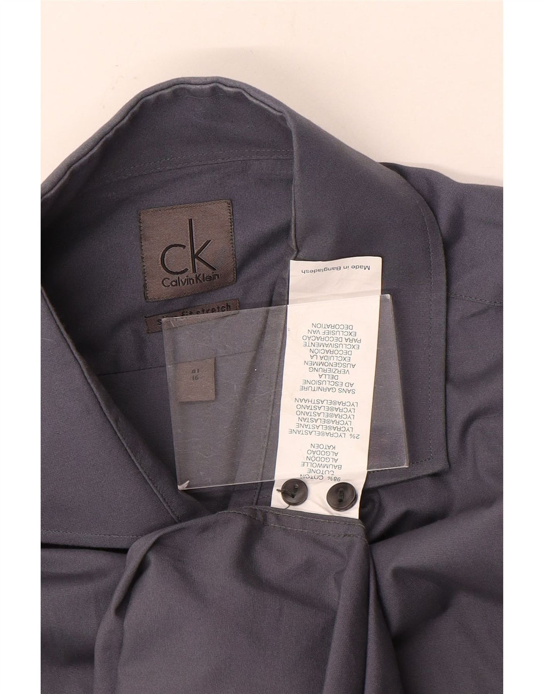 Calvin Klein Uomo Taglia 41 16 Grande Grigio