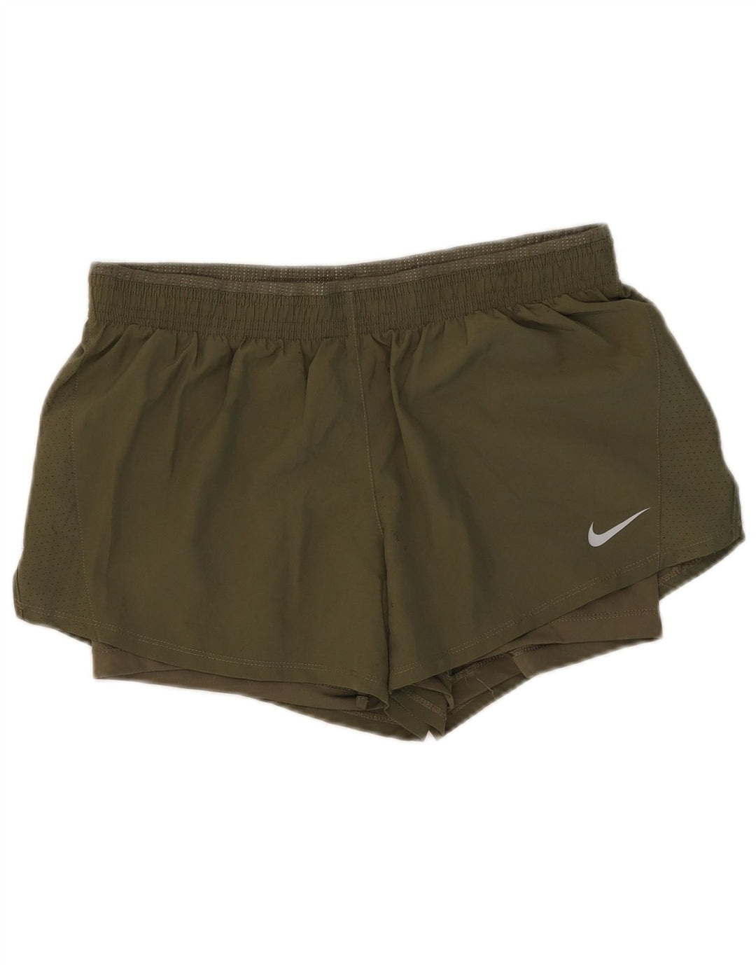Pantaloncini sportivi Nike da donna Dri Fit UK 14 Large in poliestere kaki