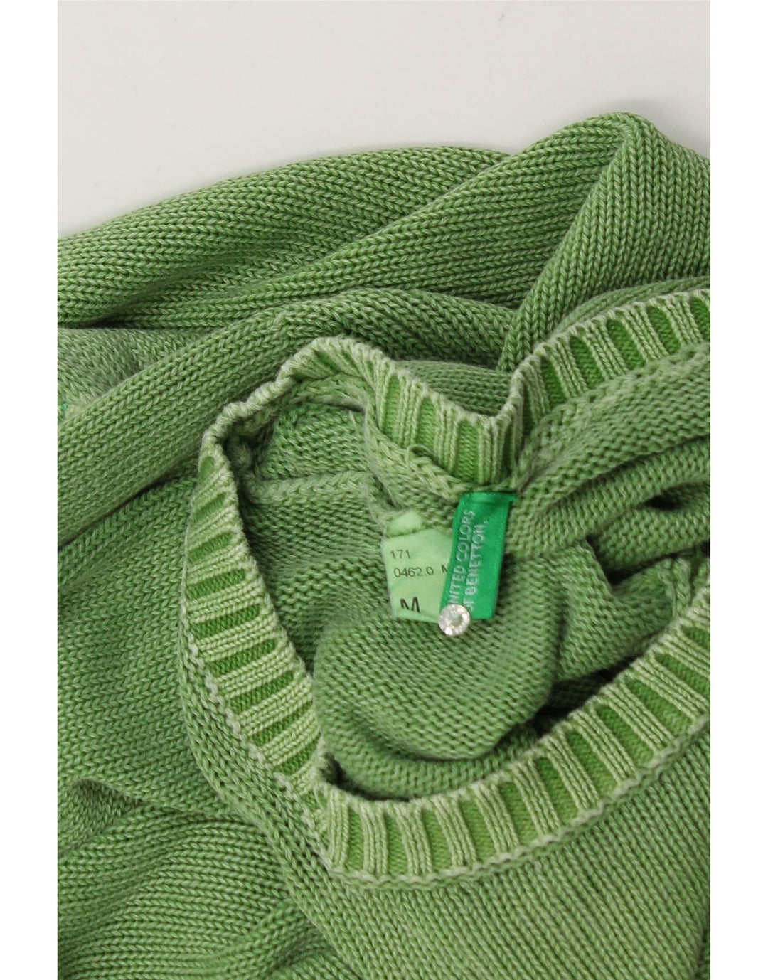 Maglione maglione girocollo da uomo Benetton verde medio