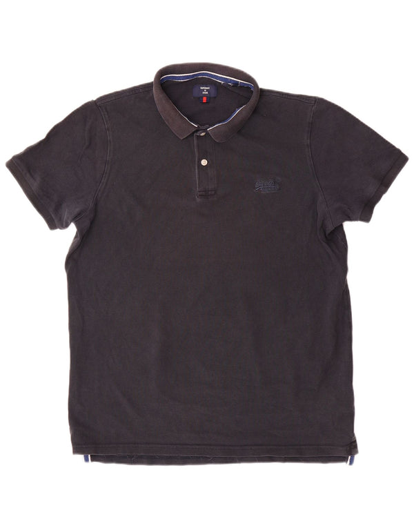 Polo da uomo Superdry XL in cotone blu navy