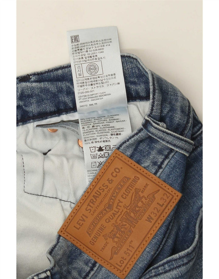 Levi's Uomo 511 Slim Jeans W32 L32 Cotone Blu