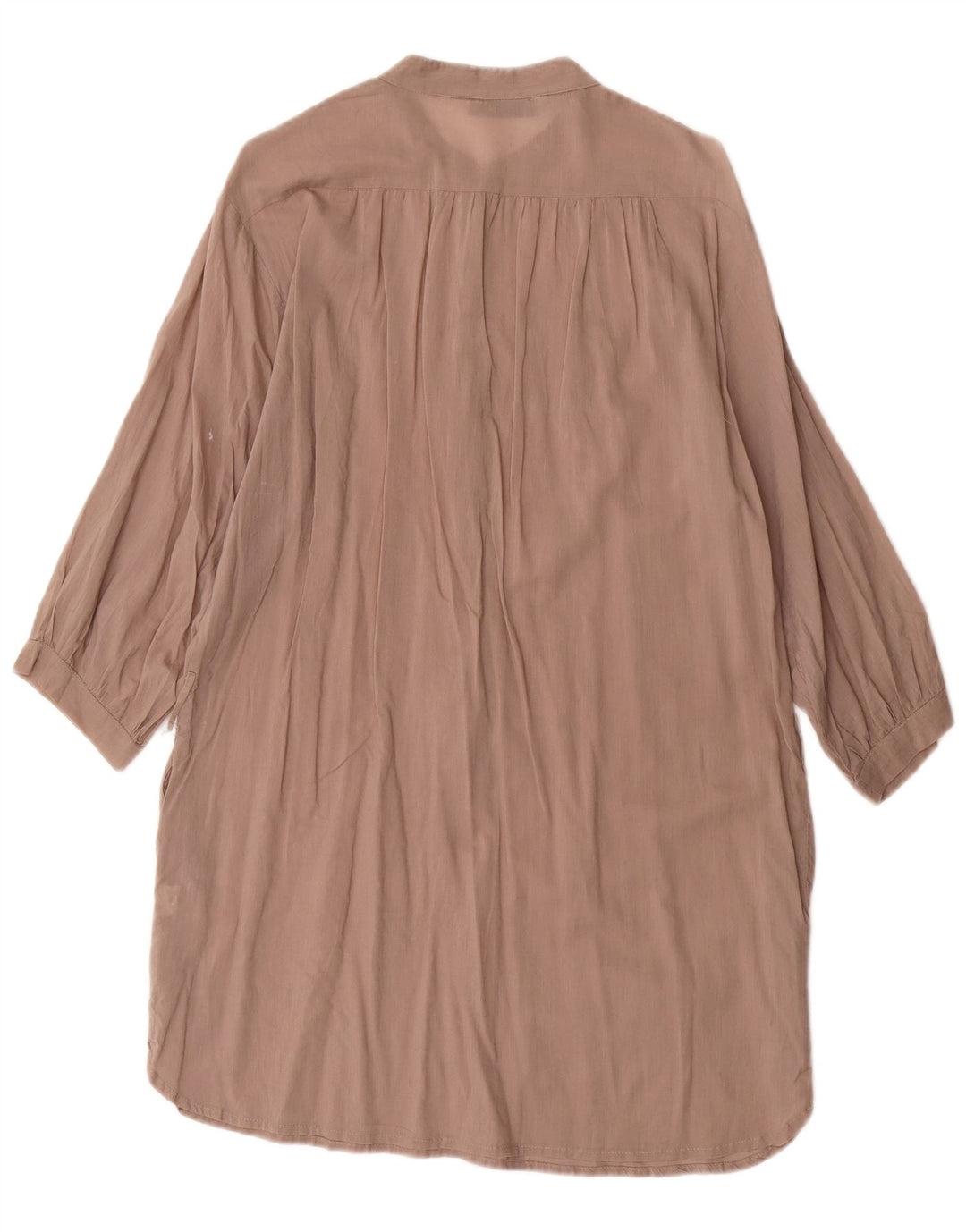 Abito a trapezio con maniche a 3/4 da donna Zara UK 14 in cotone marrone medio