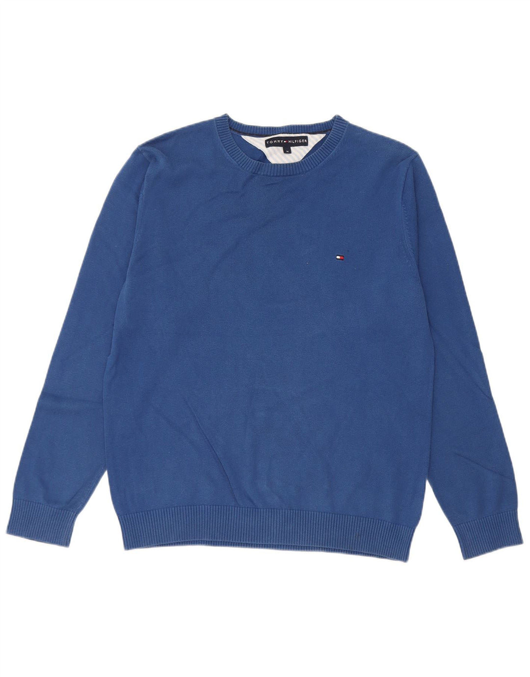 Maglione maglione girocollo da uomo vestibilità regolare Tommy Hilfiger cotone blu medio