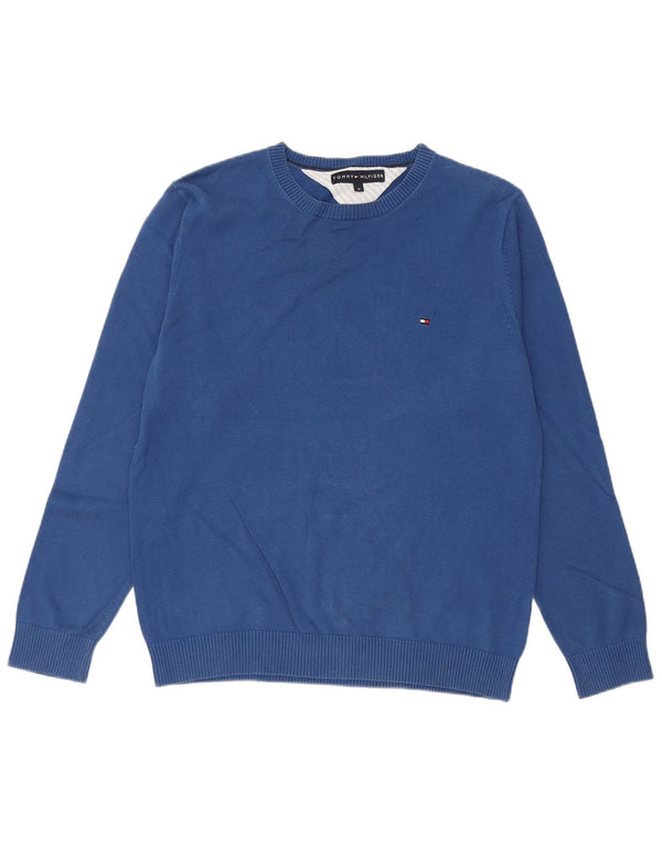 Maglione maglione girocollo da uomo vestibilità regolare Tommy Hilfiger cotone blu medio