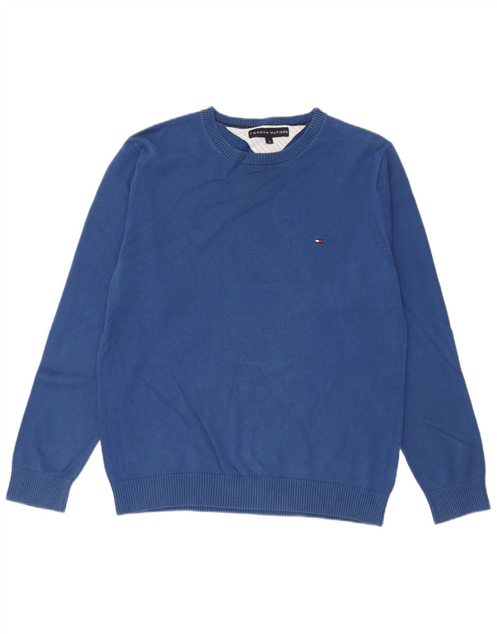 Maglione maglione girocollo da uomo vestibilità regolare Tommy Hilfiger cotone blu medio