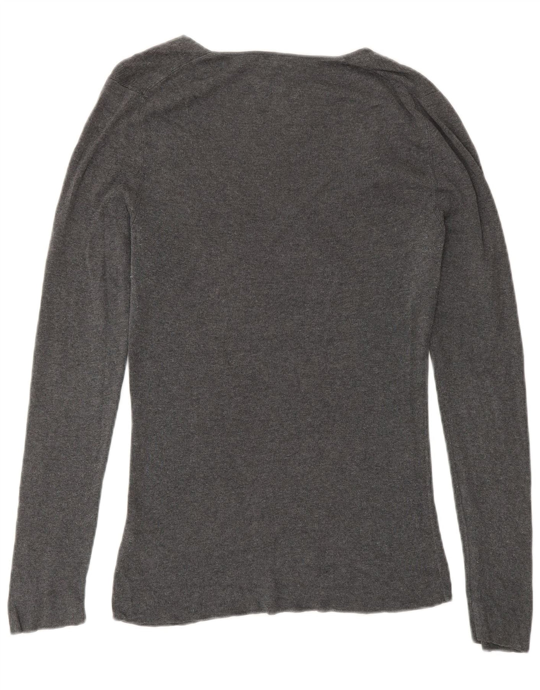 Maglione maglione con scollo a V da donna JIGSAW UK 12 Cotone grigio medio