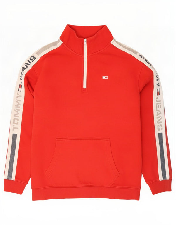 Felpa grafica da uomo Tommy Hilfiger Maglione color block rosso medio