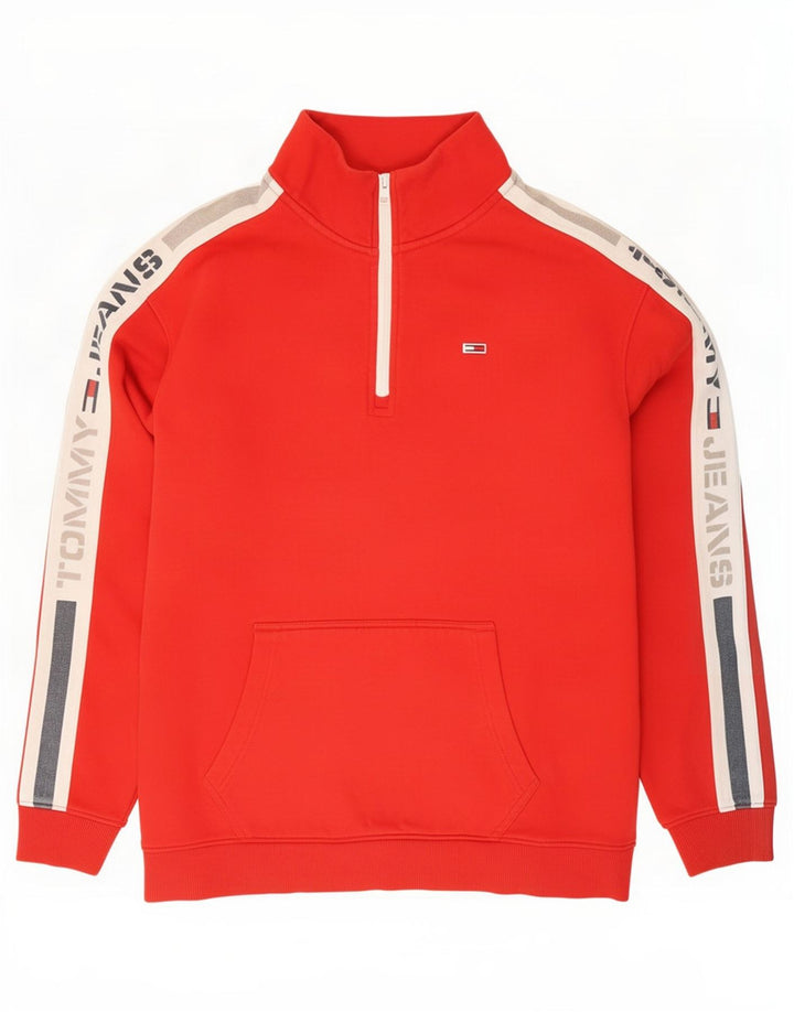 Felpa grafica da uomo Tommy Hilfiger Maglione color block rosso medio