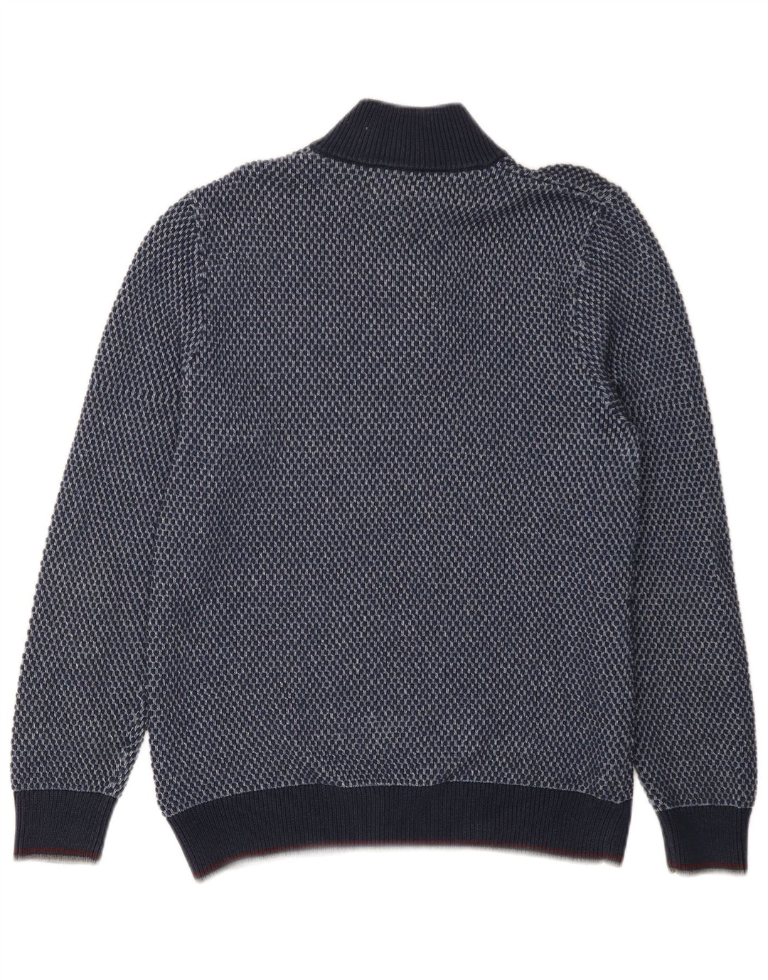 Maglione da uomo con collo a bottoni Blue Harbour, grande cotone maculato blu