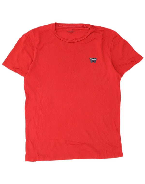 T-shirt da uomo Wrangler Top rosso medio in cotone