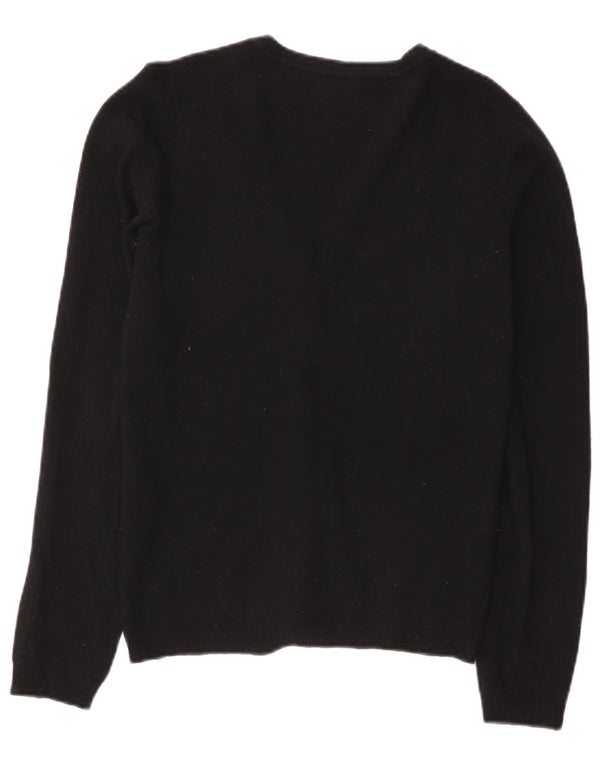 Maglione cardigan da donna Benetton UK 10 piccolo in lana nera