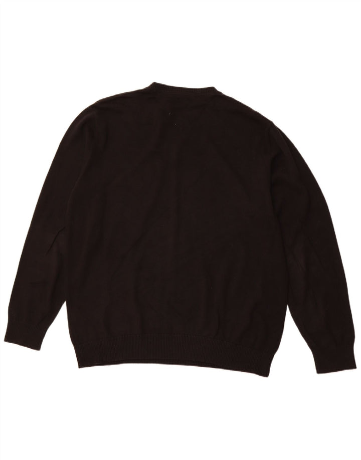 TOMMY HILFIGER Maglione da uomo con scollo a V grande cotone nero