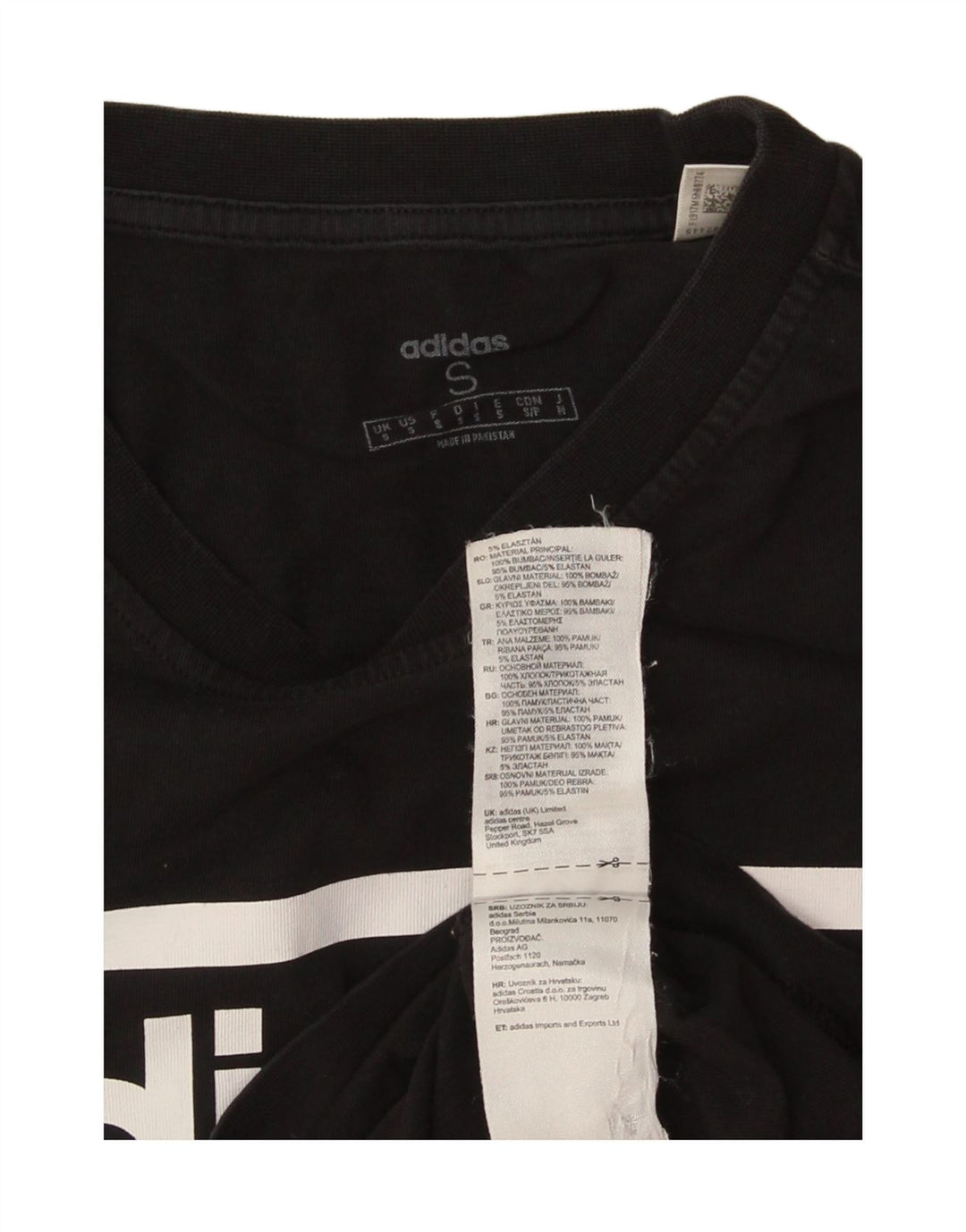 T-shirt grafica da uomo Adidas Top piccola in cotone nero
