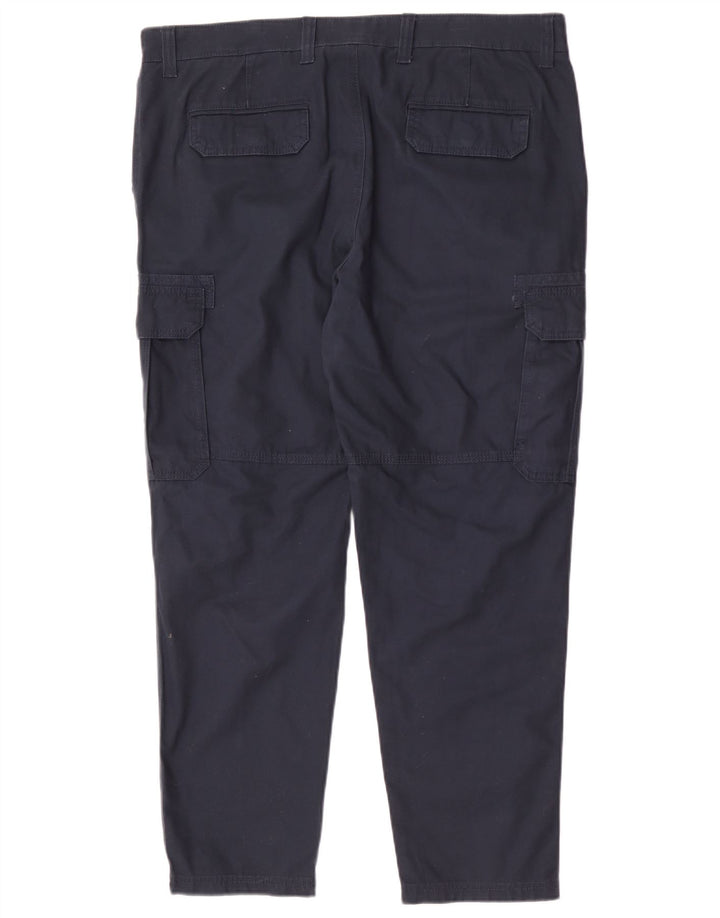 Pantaloni cargo dritti da uomo Marks & Spencer W38 L29 cotone blu navy