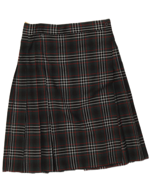 Gonna a portafoglio da donna C&A UK 10 piccola W26 poliestere scozzese verde
