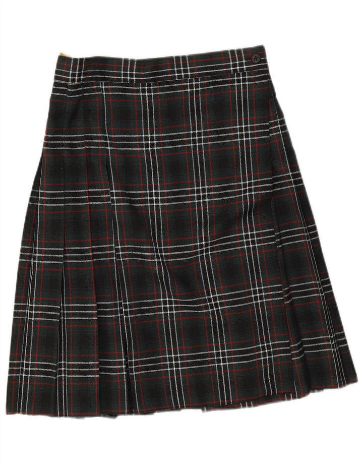 Gonna a portafoglio da donna C&A UK 10 piccola W26 poliestere scozzese verde