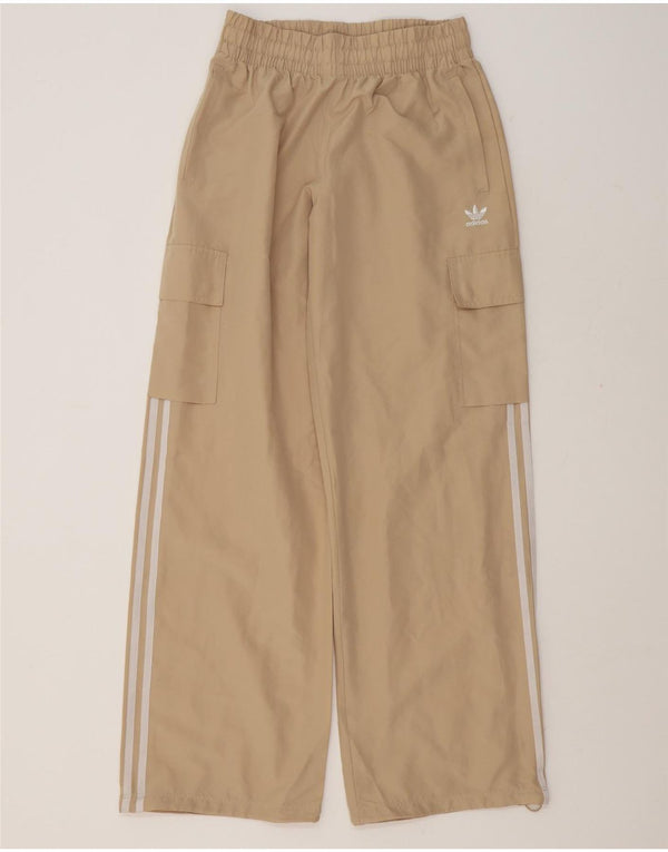 Pantaloni della tuta cargo da donna Adidas UK 8/10 Small Beige Poliestere