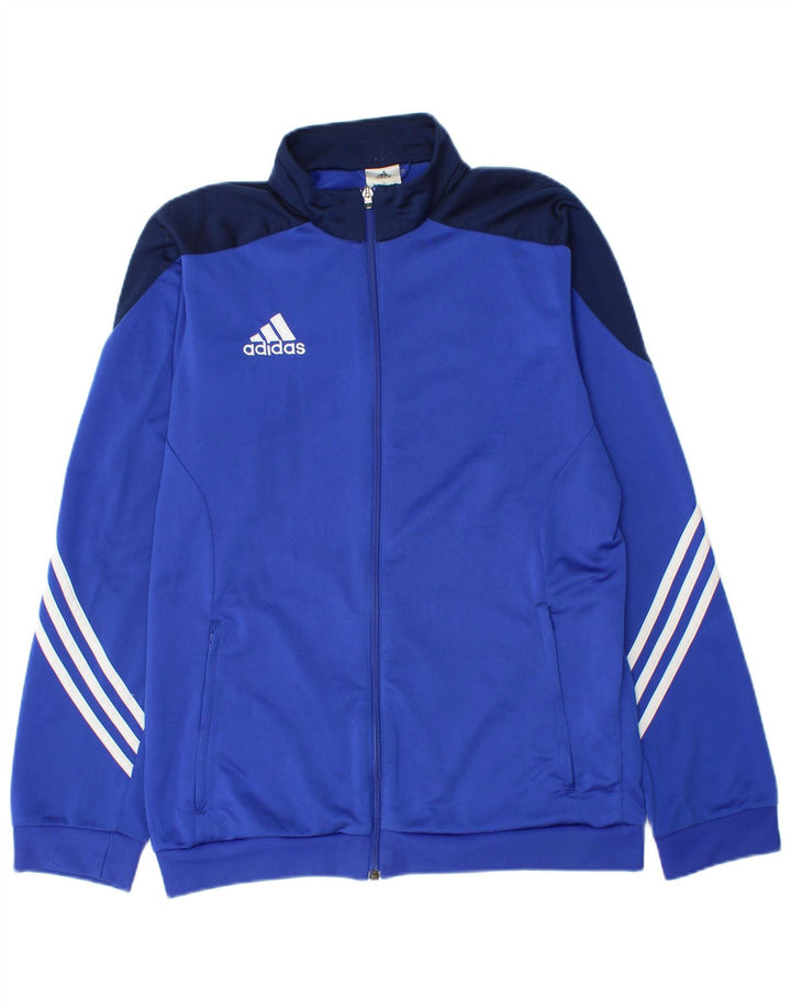 Giacca da ginnastica da uomo Adidas Top Giacca in poliestere color block blu medio