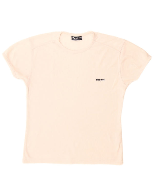 T-shirt Reebok da donna Top UK 12 Medium Bianco Poliestere