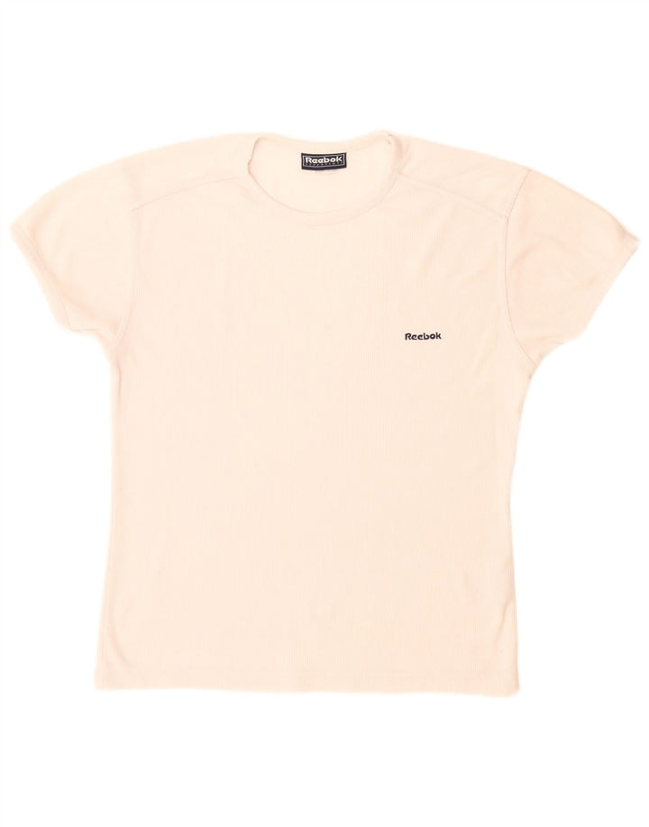 T-shirt Reebok da donna Top UK 12 Medium Bianco Poliestere