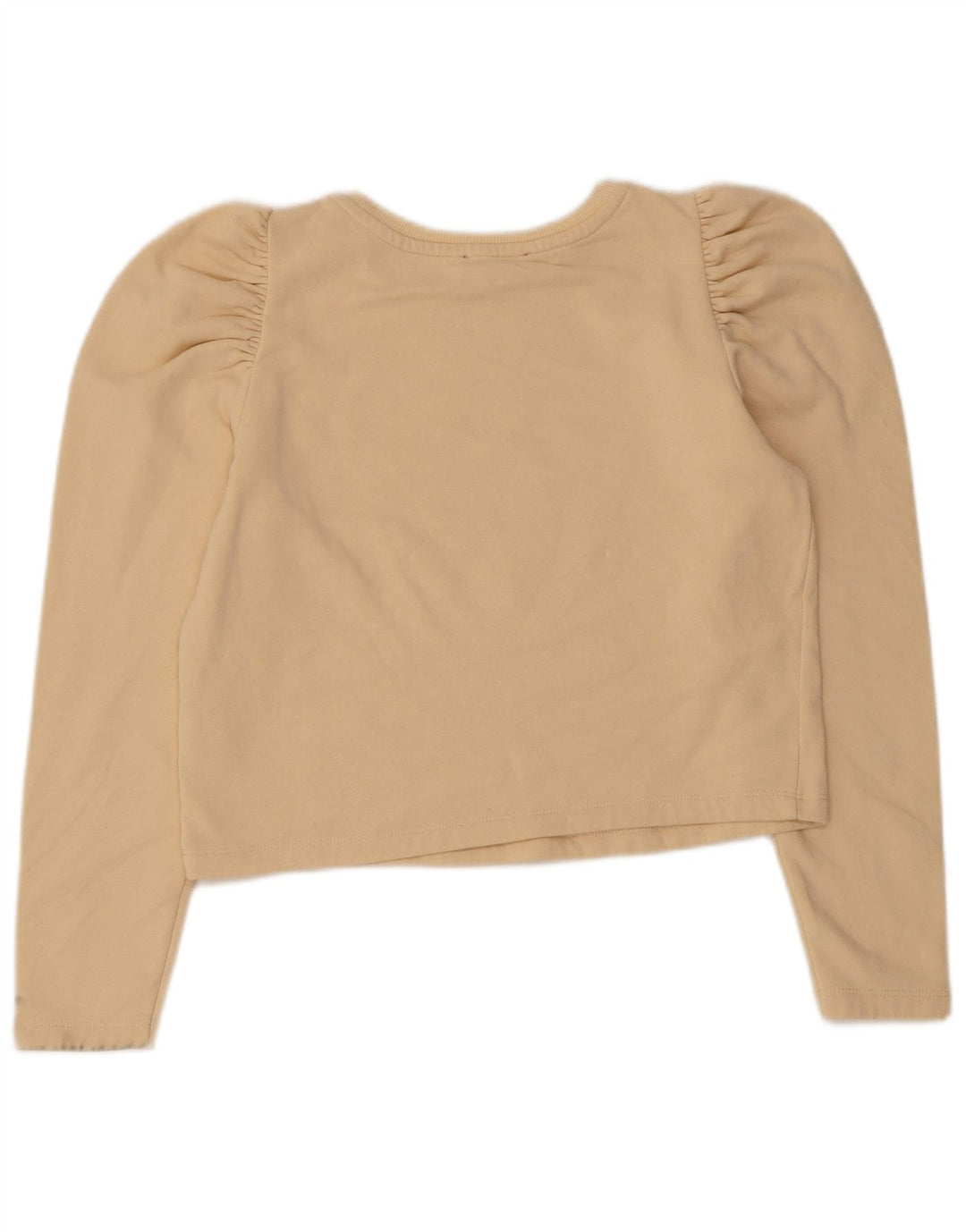 Top corto da donna Zara a maniche lunghe UK 10 piccolo in cotone beige