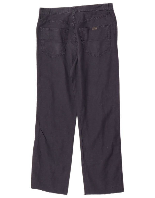 Pantaloni casual dritti da donna Trussardi W32 L28 Blu navy Cotone