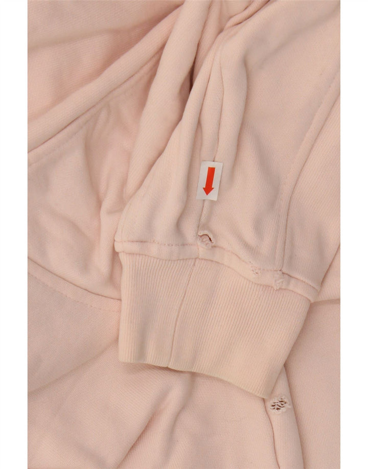 Maglione oversize con cappuccio da donna LEVI'S UK 10 piccolo cotone rosa