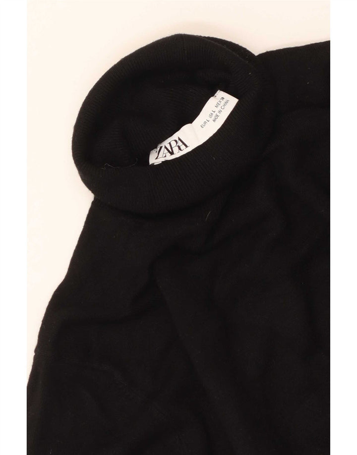 Maglione maglione a collo alto da donna Zara UK 14 grande nero