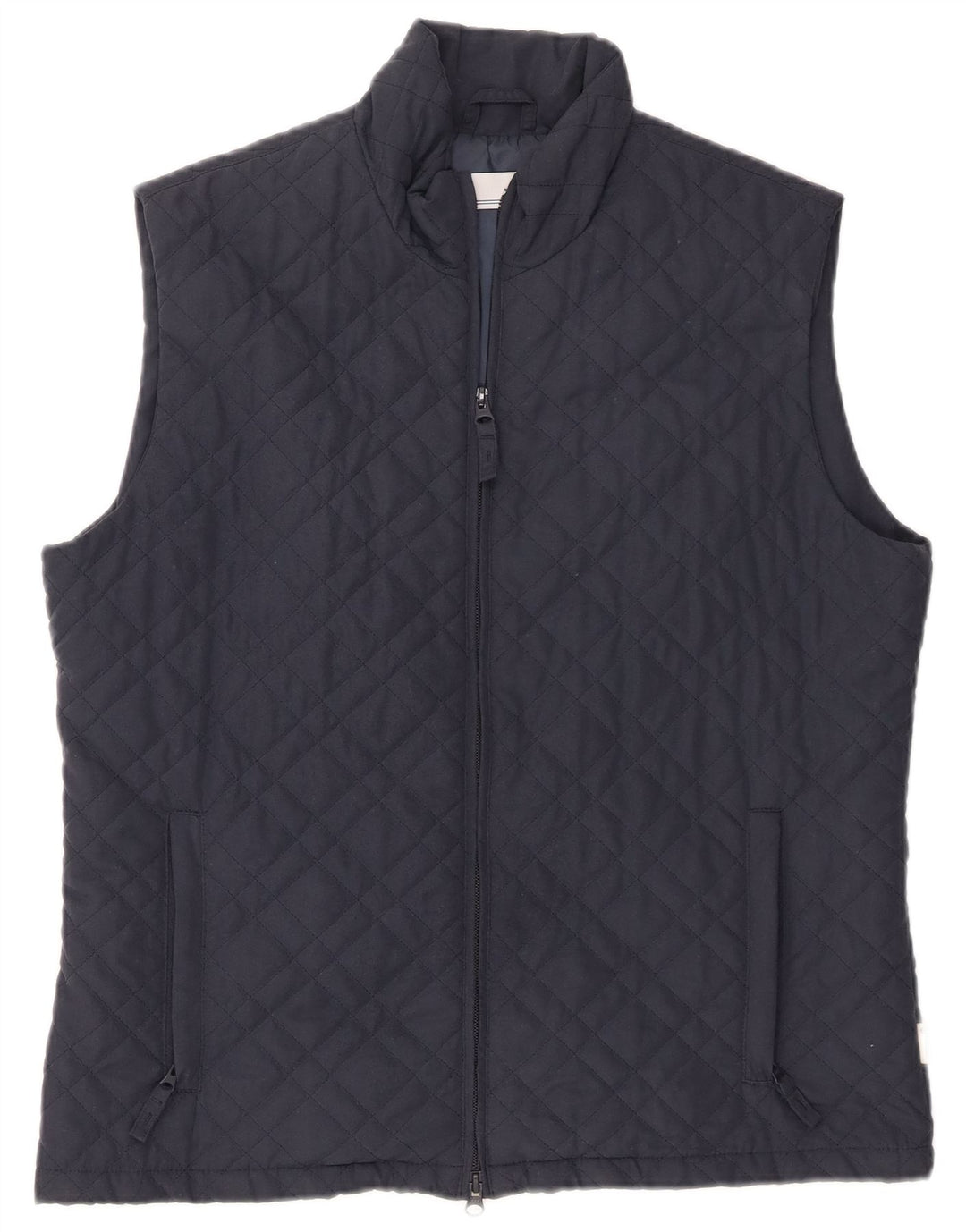 Gilet trapuntato da donna Sergio Tacchini UK 16 grande poliestere blu navy