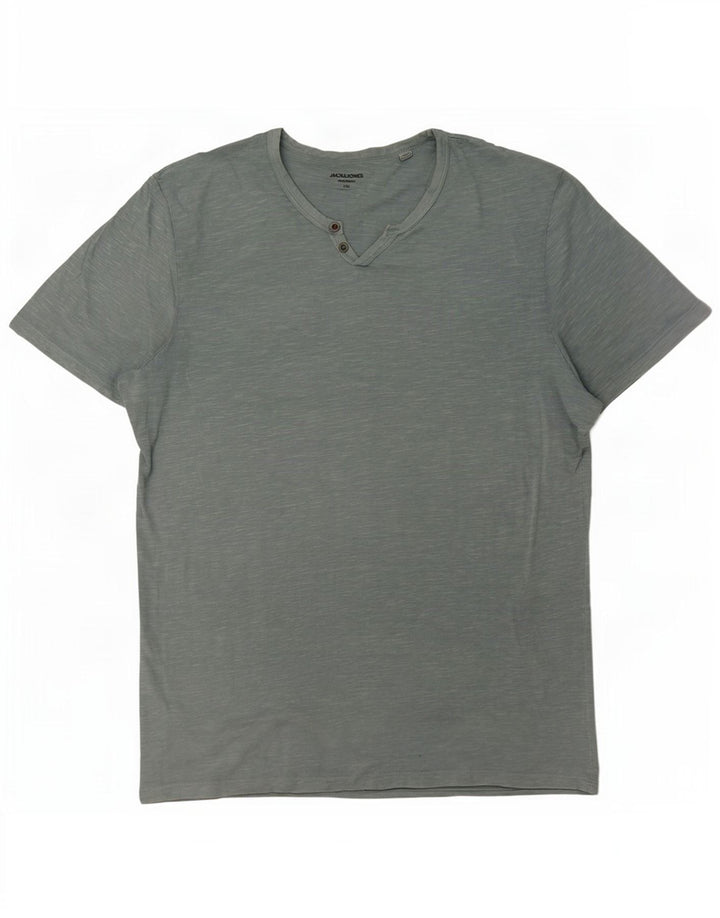 T-shirt da uomo Jack & Jones Top 2XL cotone screziato blu