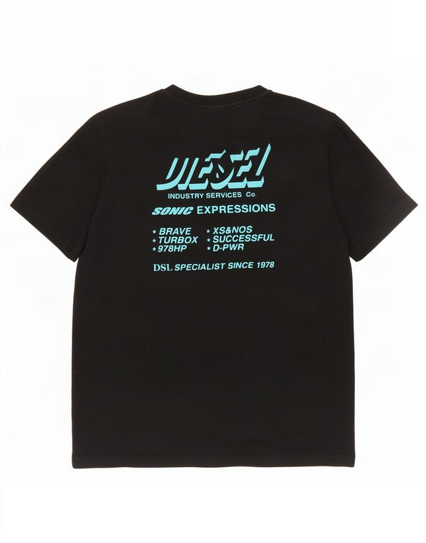 T-shirt grafica da uomo Diesel Top in cotone nero medio