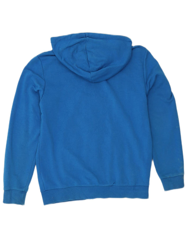 Maglione con cappuccio e zip da uomo Puma piccolo in cotone blu