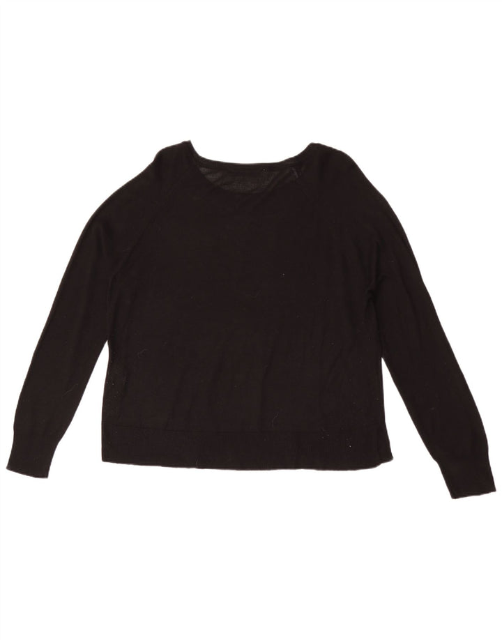 Maglione Zara da donna con scollo a barca UK 14 viscosa nera media