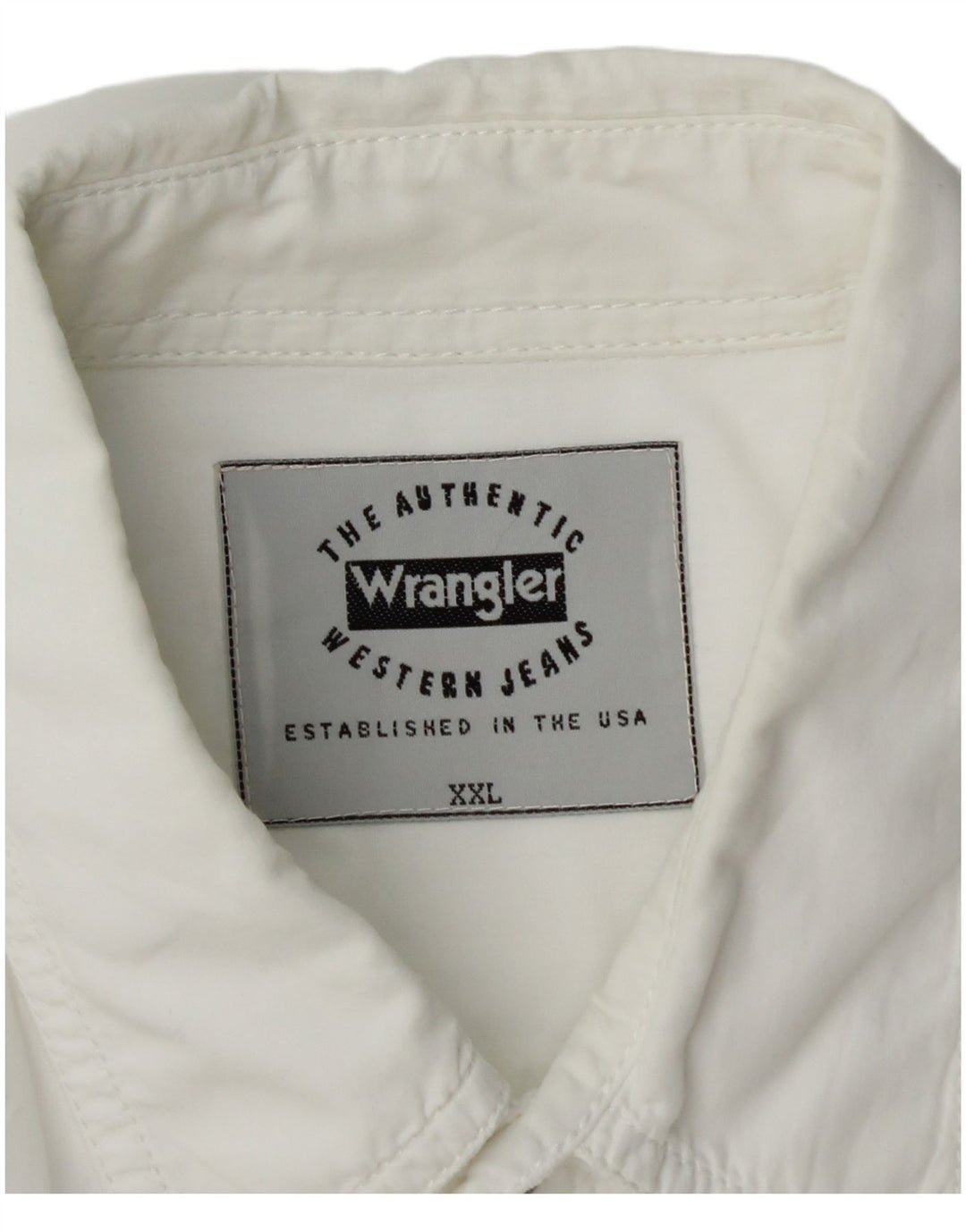 Camicia a maniche corte da uomo Wrangler 2XL cotone bianco