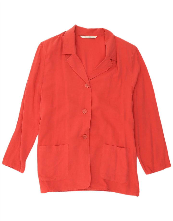 Giacca blazer a 3 bottoni vestibilità standard da donna Marks & Spencer UK 20 2XL Rossa