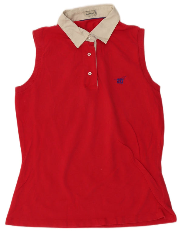 Polo smanicata da donna HENRY COTTONS IT 50 XL in cotone rosso