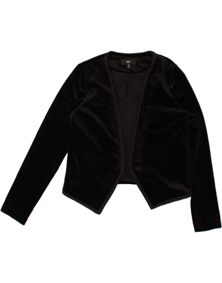 MOSSIMO Womens Crop Open Blazer Jacket UK 12 Medium Black Polyester Vintage Mossimo and Second-Hand Mossimo from Messina Hembry 