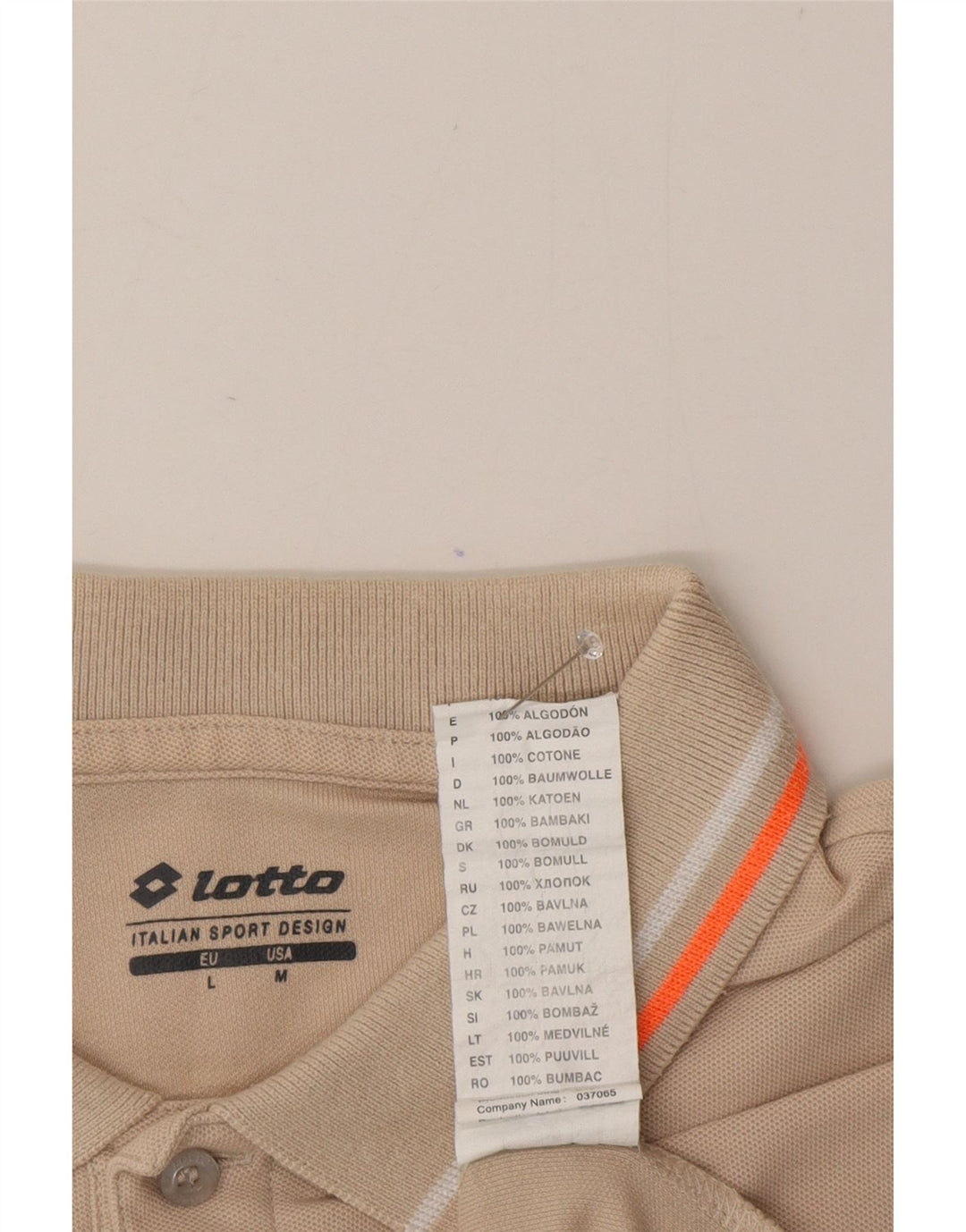 Polo da uomo Lotto Large in cotone beige