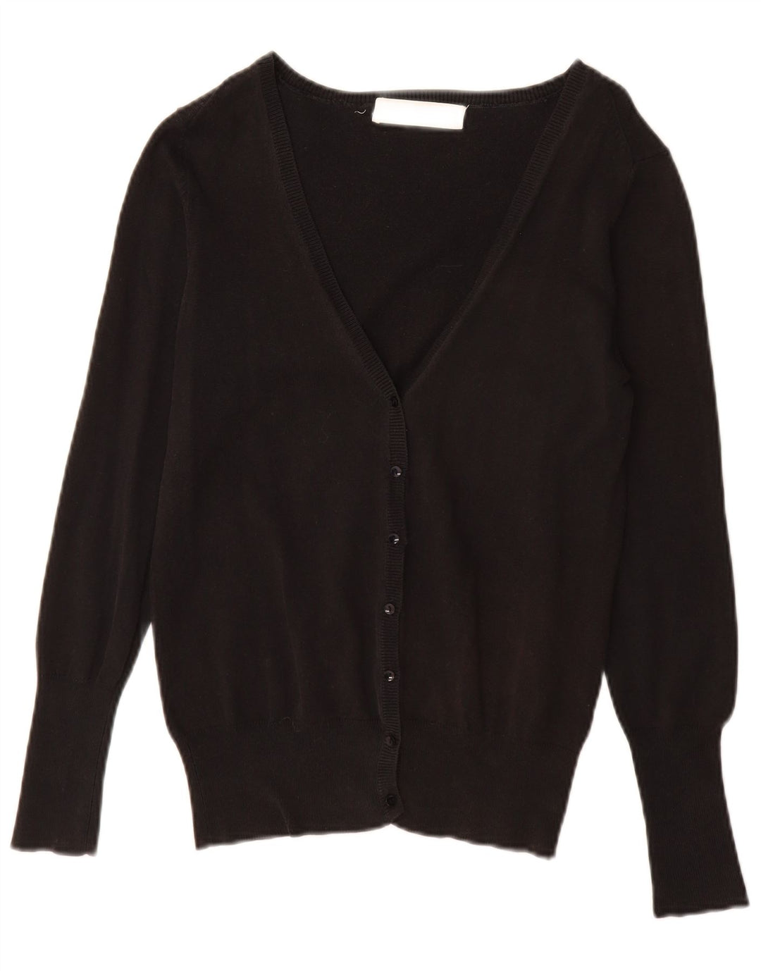 Maglione cardigan da donna Zara UK 14 grande cotone nero