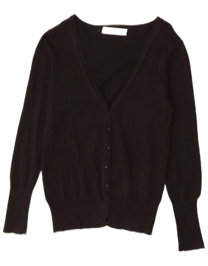 Maglione cardigan da donna Zara UK 14 grande cotone nero